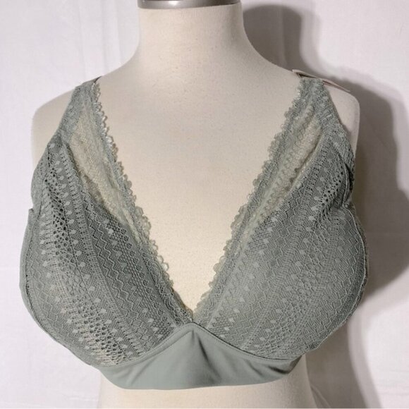 R Line Lina Sage Green Lace Lined Bralette 40DD - Picture 1 of 11